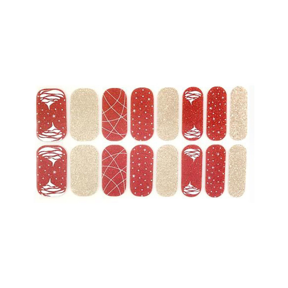 Christmas Glitter Nail Wraps SelfAdhesive Stickers with Festive Designer Patterns for Holiday Manicure