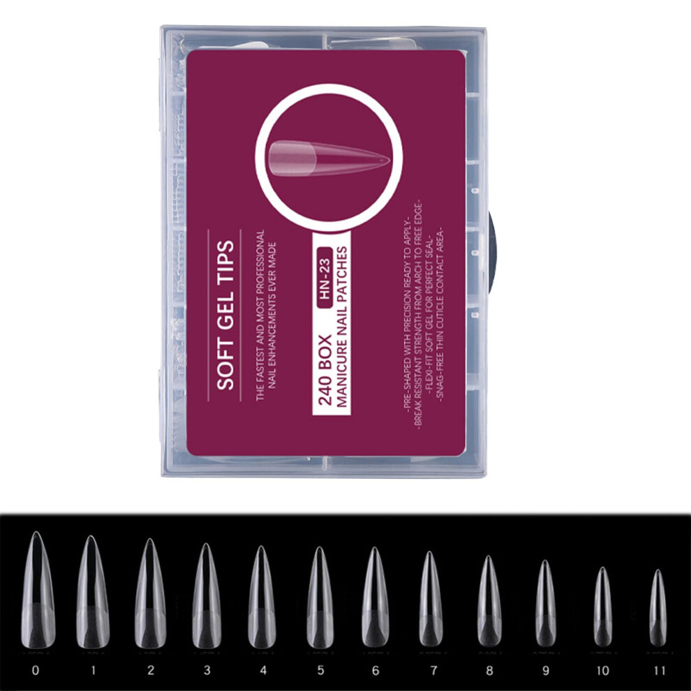 240Pcs Long Coffin Press On Nails Set Frosted Full Cover Fake Nails for Quick LongLasting Wear