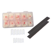 500pcs Black Half Cover False Nail Tips Short Acrylic for DIY Manicure and French Designs