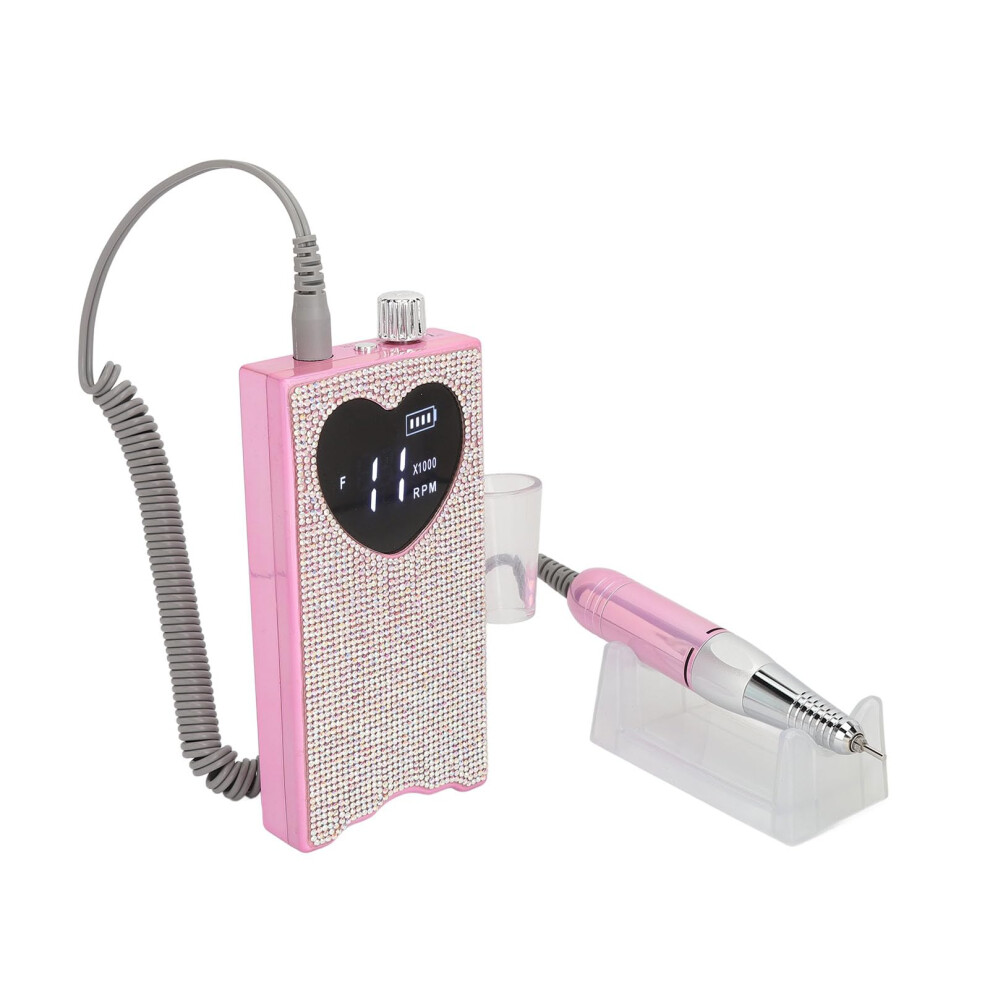 Electric Nail Drill 35000 RPM Cordless Rechargeable Manicure Pedicure Kit with Grinding Heads