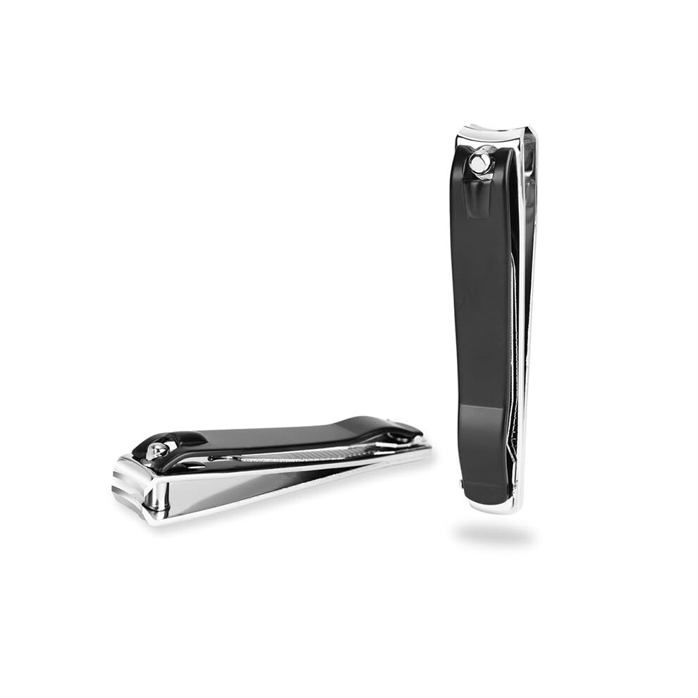 2 Pack Carbon Steel Nail Clippers Set with File for Toenails and Fingernails, Ergonomic Grip