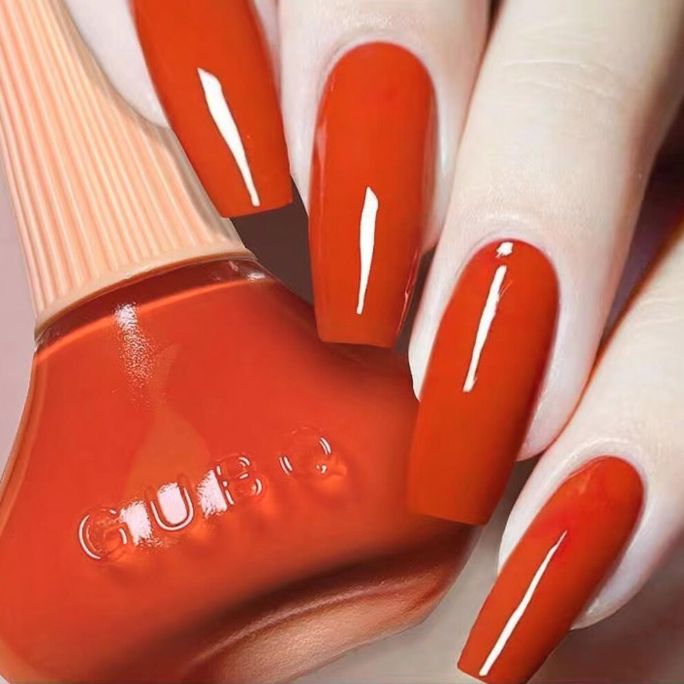Orange Pumpkin Quick Dry Vegan Nail Polish With Vibrant Glossy Finish, Longlasting 0.41 Fl Oz