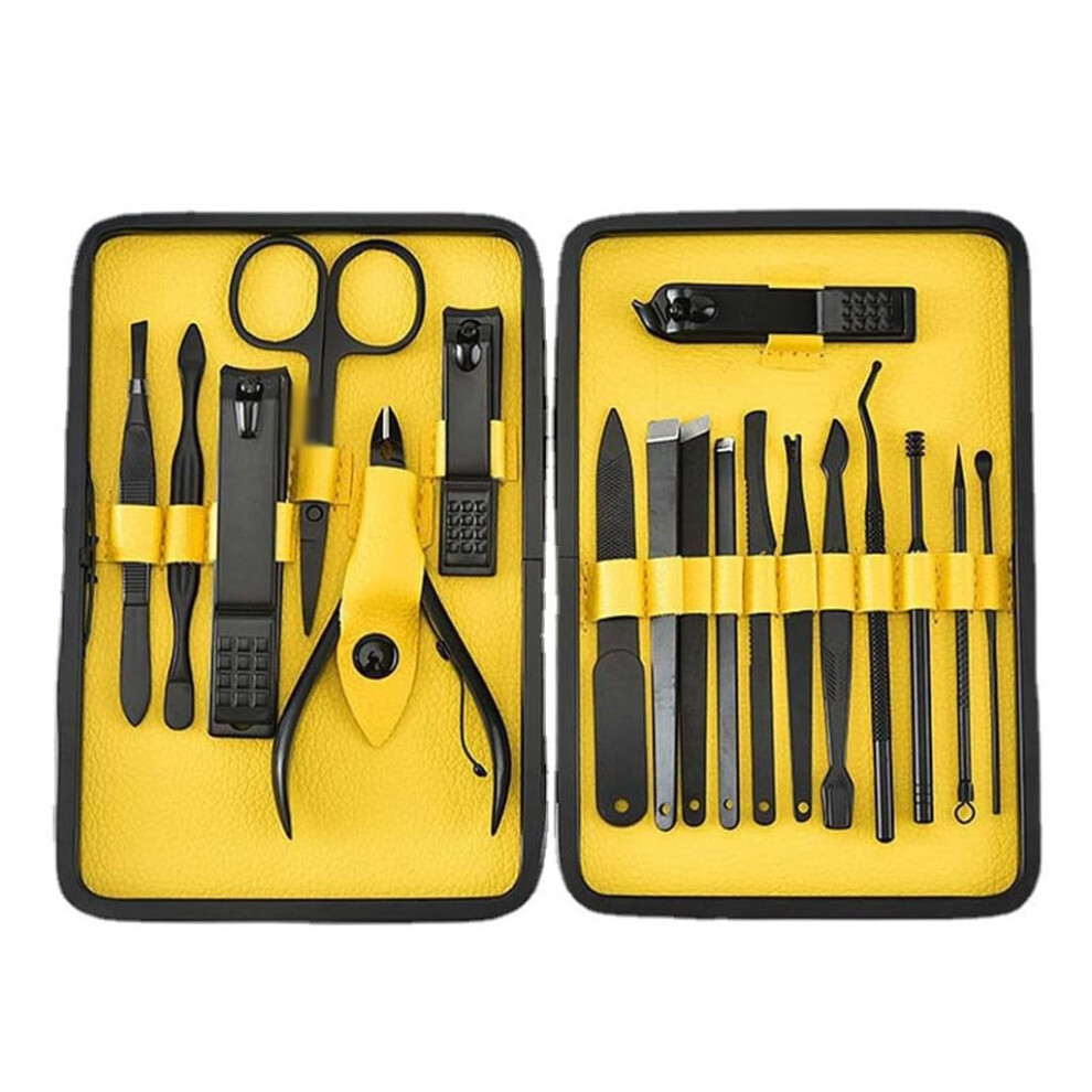 Stainless Steel Nail Clippers 18pcs Manicure Pedicure Set with Precise Blades and Ergonomic Grip