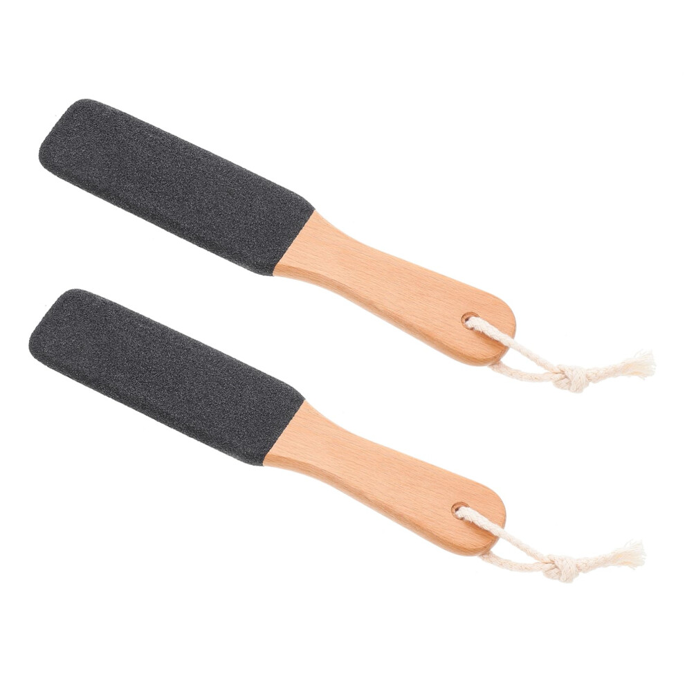 Foot Callus Remover Pedicure Tool Set with Ergonomic Handle and DualSided Foot Scrubber, 2pcs