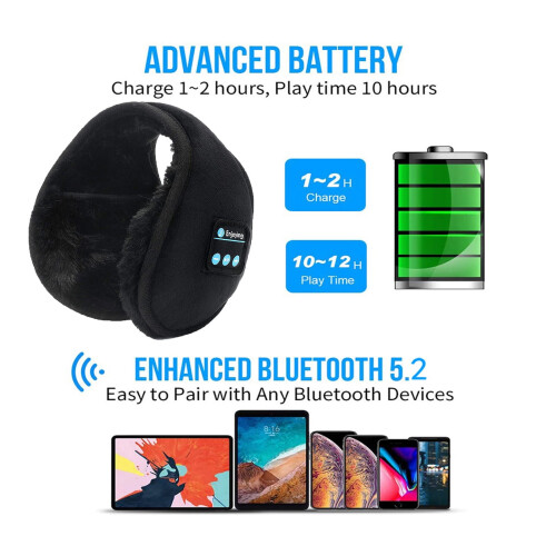 EQWLJWE Ωτοασπίδες Bluetooth συμβατές με iPhone και Android, ασύρματα ακουστικά για τον χειμώνα, 2
