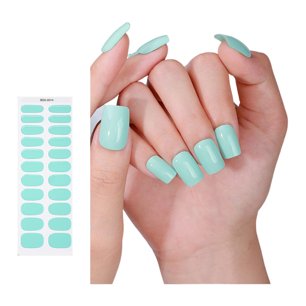 Semi Cured Gel Nail Strips Solid Color, SalonQuality Gloss, Easy Apply Gel Nail Stickers