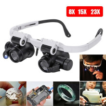 Loupe télescopique Mosiee avec double éclairage LED, jumelles grossissantes 8x15x23x