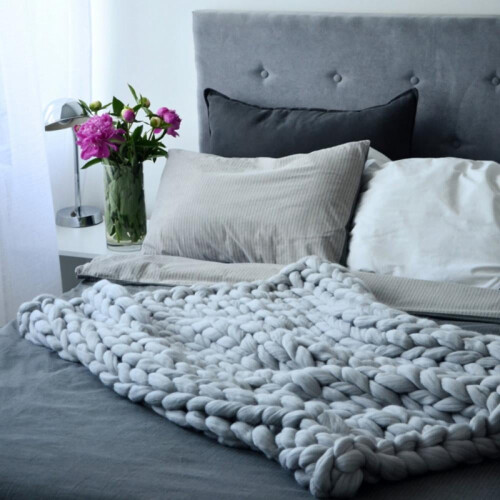Balems Thick Rough Blanket Woven Hand Knitted Sofa Bed Blanket 2