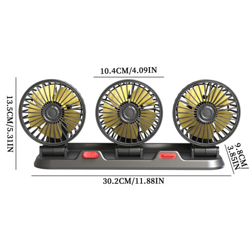 Gnobogi High Wind USB Interface Multifunctional Three Head Electric Fan on Clearance 2