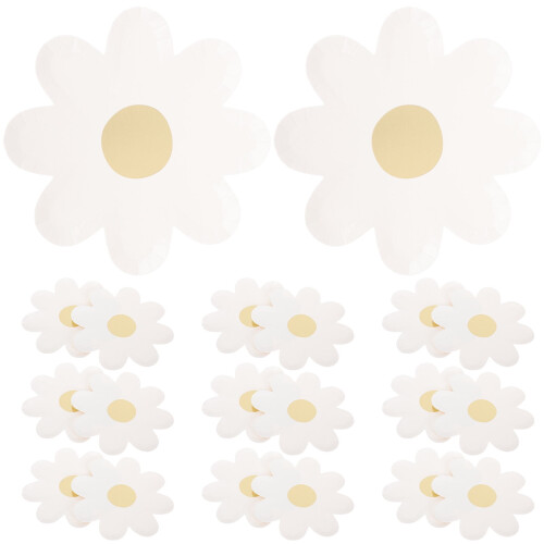 Χάρτινα πιάτα Eease Flower μιας χρήσης 20 τεμάχια δίσκος φαγητού σε σχήμα μαργαρίτας