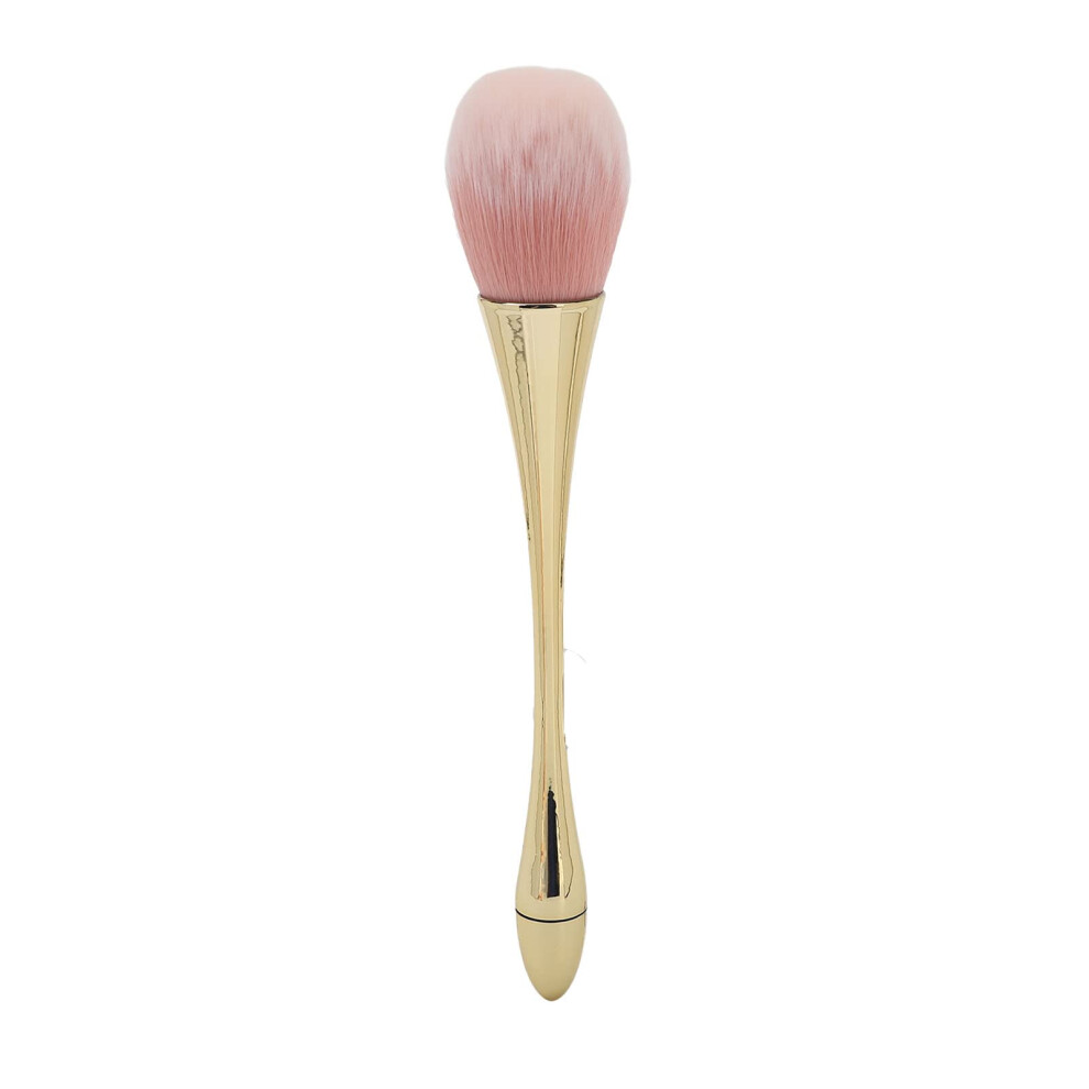 Gold Nail Dust Brush For Manicure, Soft Bristles, Gentle Dust Removal, Champagne