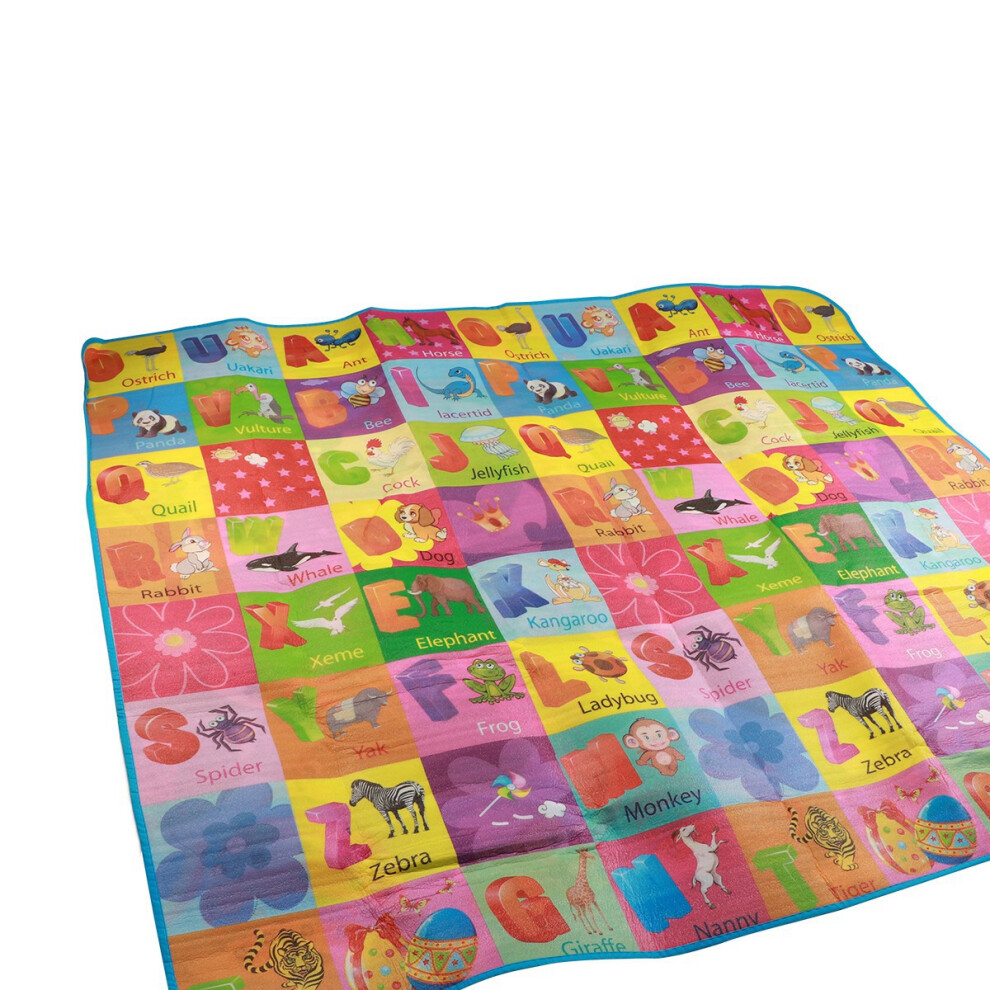 Waterproof Floor Mat Baby Crawling Mat Foldable Design Educational Play Mat Soft Plush Surface Portable Playpen Non Slip Backing Insulation Mat