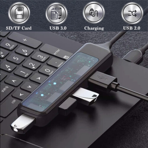 USB 3.0 Hub with SD TF Card Reader, Speed MultiPort USB Hub for Laptop, Mac and PC 2