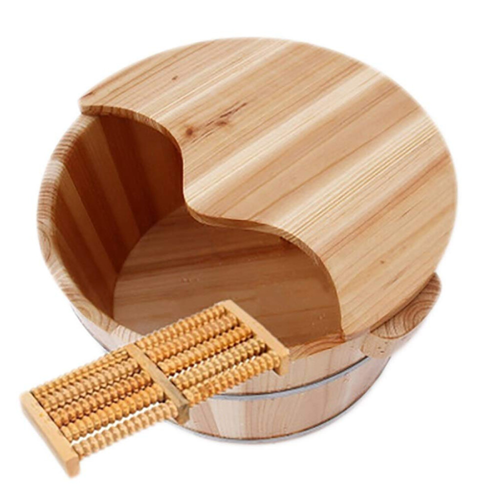 Wooden Foot Soak Tub with Deep Immersion Design, Natural Fir Pedicure Bath for Home Spa Relaxation