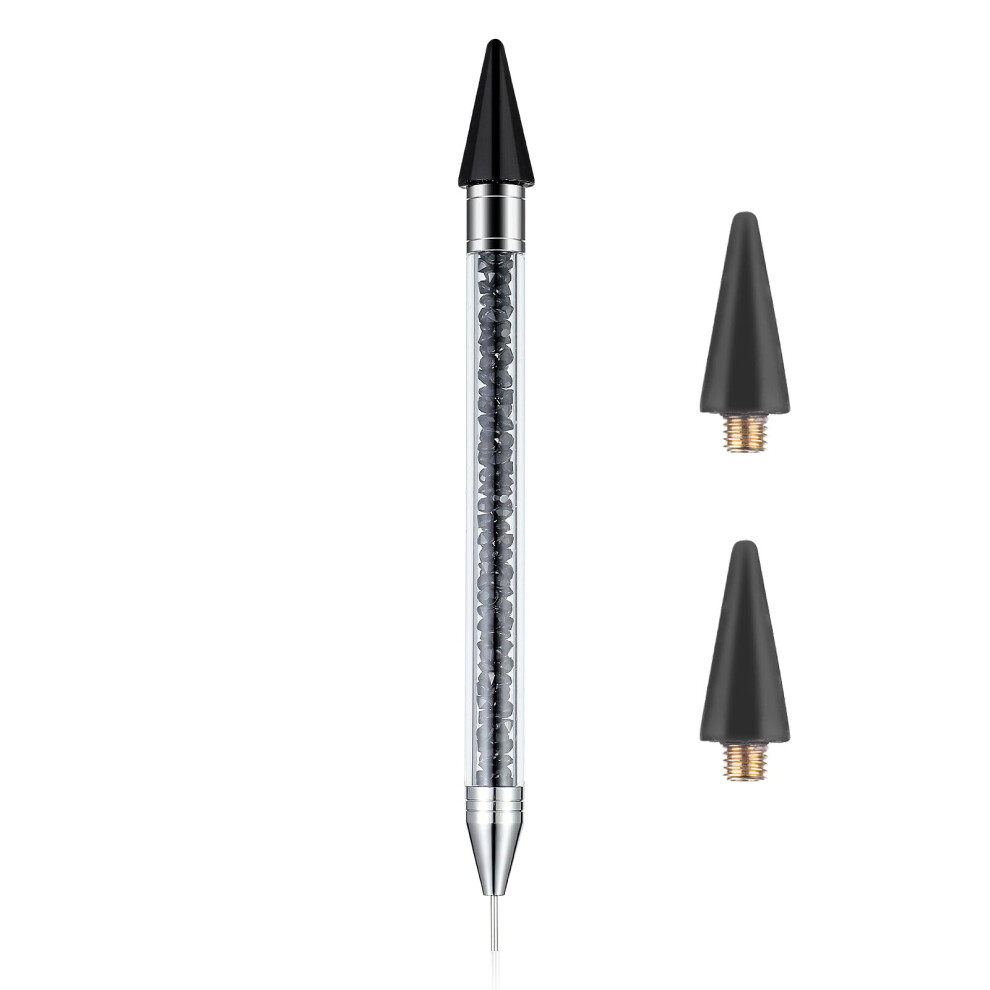 Nail Rhinestone Picker Tool with Replaceable Wax Tips, DualEnd Pen for Nail Art and DIY Crafts