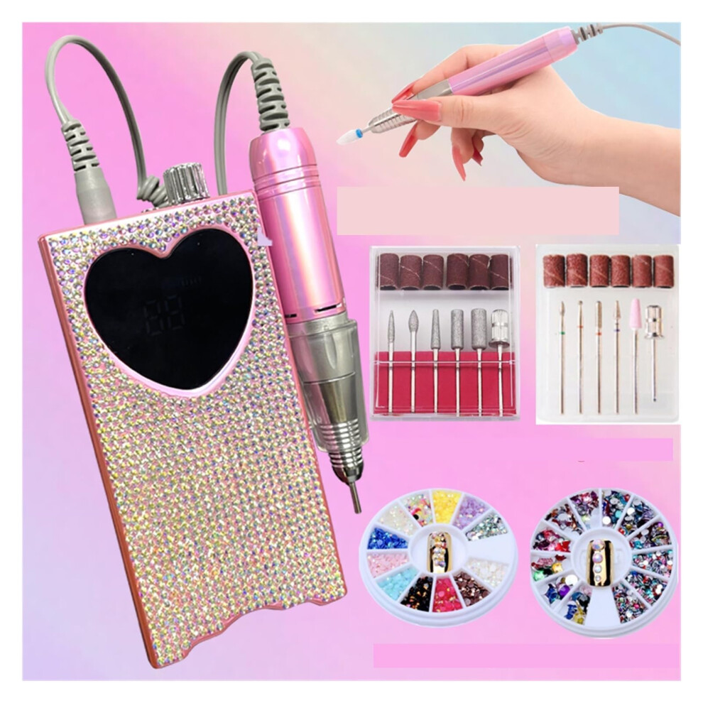 Electric Nail Drill 35000 RPM Cordless Rechargeable Professional Nail File for Acrylic and Gel Nails