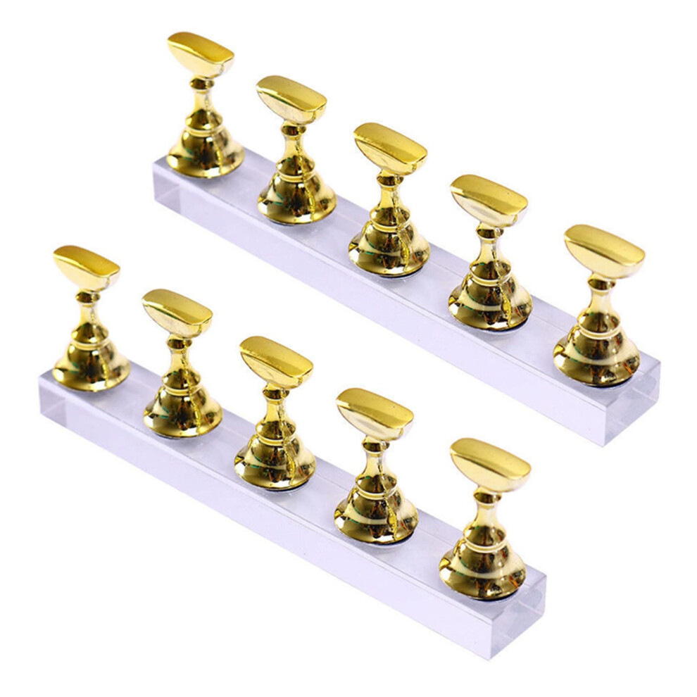 Magnetic Nail Tip Stand Set with Acrylic Base for Manicure Practice and Nail Art Display