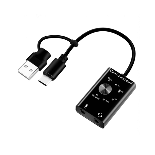 Εξωτερική κάρτα ήχου USB2.0Type C στερεοφωνικός προσαρμογέας μικροφώνου 2