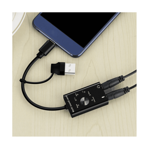 Εξωτερική κάρτα ήχου USB2.0Type C στερεοφωνικός προσαρμογέας μικροφώνου 1