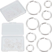 80 de inele de săritură din argint 925, 4 mărimi (3/4/5/6 mm), cu recipient, compatibile cu confecționarea de bijuterii DIY, brățări, colier,