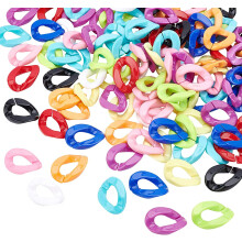 200 Acryl-Verbindungsringe in 10 Farben – Schnellverbinder für Ohrringe, Halsketten, Schmuck, Brillenketten und DIY-Bastelarbeiten