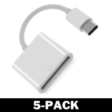 Leitor de cartão SD USB-C para Android Branco - Pacote com 5 Leitores de Cartão SD
