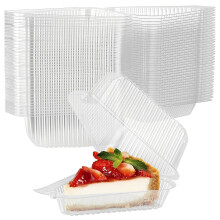 FUYGRCJ100 stuks taartpuntdozen, herbruikbare cupcake-puntdozen met deksel, stapelbare transparante individuele dessertdoos