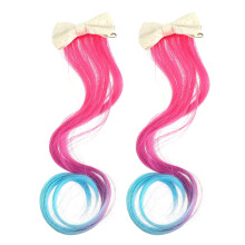Lot de 2 pinces à cheveux pour enfants, extensions de queue de cheval bouclée pour filles, barrettes à cheveux
