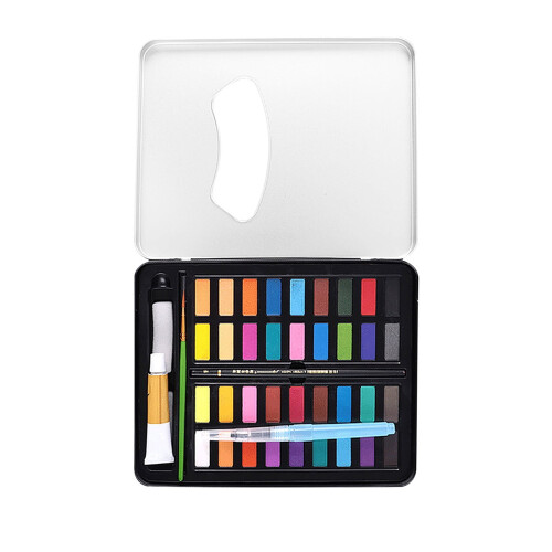 Σετ χρωμάτων WinysinQuality High Brush 36/48 χρωμάτων, DIY, στερεά χρώματα νερού, ακουαρέλα, 1