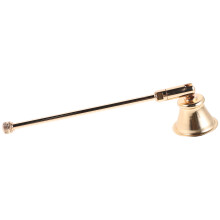 2Pcs Golden Metal Candle Snuffer Long Handle Bell Shape for Home Use