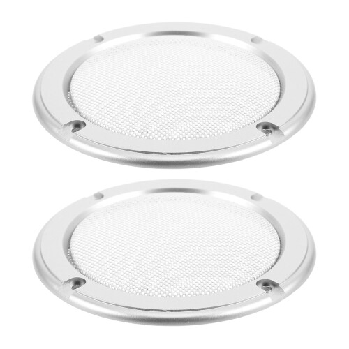 4Pcs Silver Car Speaker Grill Covers Metal Mesh Protective