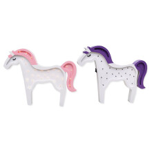 3Pièces Ornement Mural Licorne LED Rose Cadeau Maison