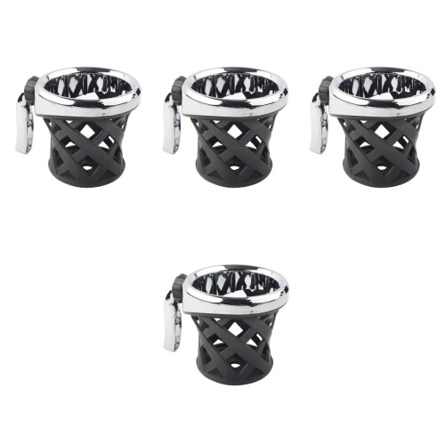 4Pcs Lightweight Aluminum Motorcycle Drink Holder Perch Mount Silver 2