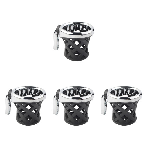 4Pcs Lightweight Aluminum Motorcycle Drink Holder Perch Mount Silver 1