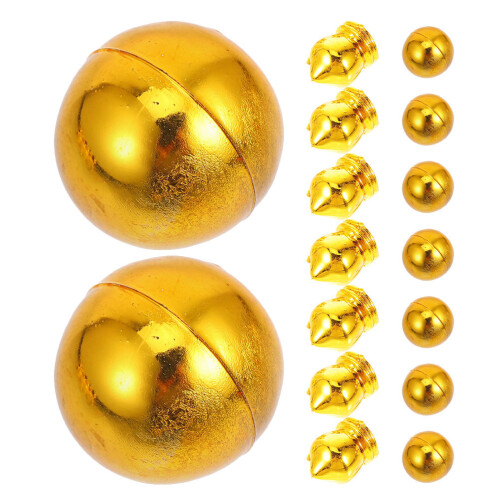 40Pcs Gold Plastic Flagpole Topper Elegant Ball Ornament for Flags