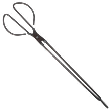 Heavy Duty Steel Wood Briquette Tongs Flat Head for Fireplace