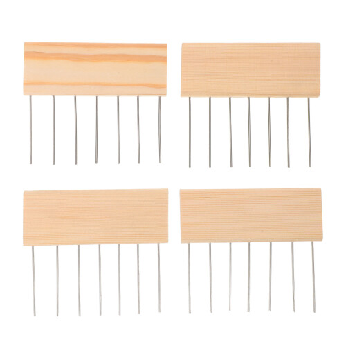 4Pcs Artist Paint Tools Wood Handle Texture Combs for Canvas Painting