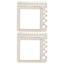 2Pcs Wooden Knitting Gauge Tool Beige for Needle Measuring Craft