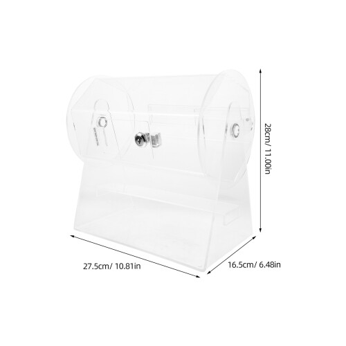 Big Acrylic Spinning Drum for - Clear Raffle Ticket Holder 1