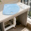 Sky-Blue Floating Wall Hung Plastic Bathroom Basin 6