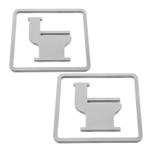 2Pcs Silver Acrylic Toilet Door Signs for Business Restroom Wall Mount