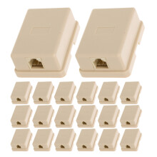 20Pcs Single Hole Phone Line Cable Splitter Plastic Junction Box Beige