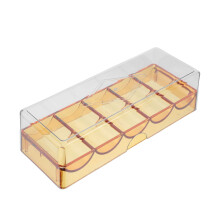 Portable Acrylic Poker Chip Tray Brown with Protective Lid
