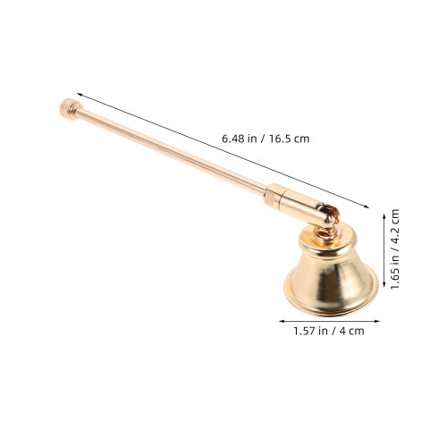 2Pcs Elegant Gold Metal Flame Snuffer Bell Shape with Extended Handle 2