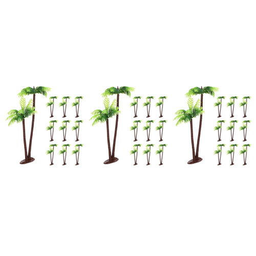 30Pcs Miniature Palm Tree Models Plastic Green Fake Tropical Decor 2