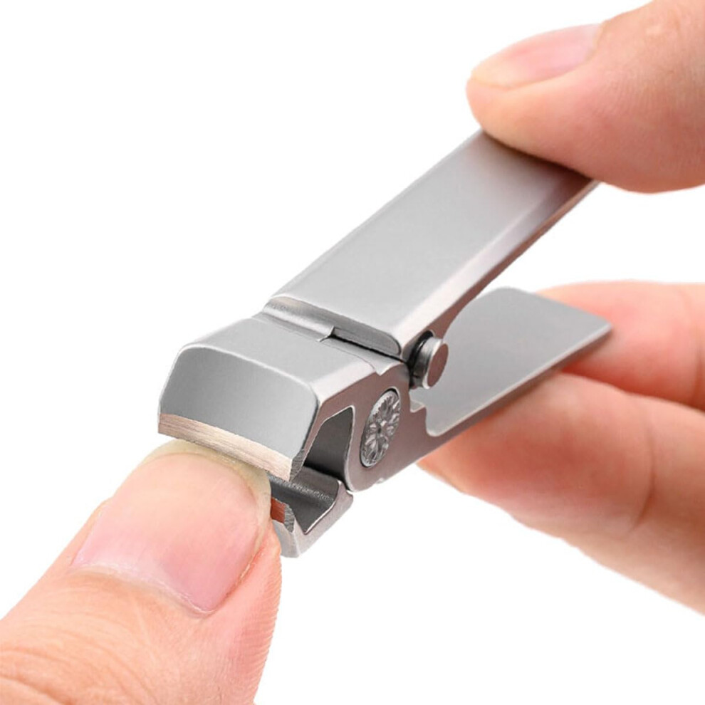 Nail Clipper for Thick Nails with Ultra Sharp Curved Blades, 16mm Jaw, Stainless Steel with File