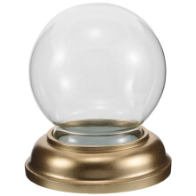 Mini Glass Dome Snow Globes with Golden Base for DIY Crafts