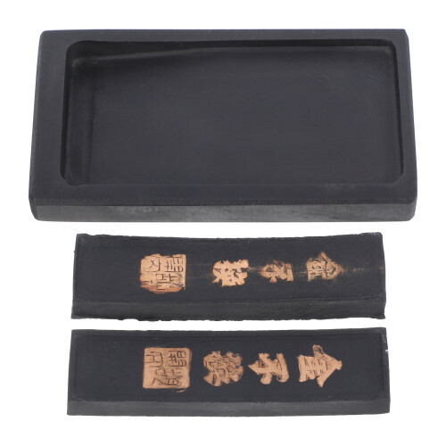 3Sets Traditional Calligraphy Inkstone Kit with Ink Stick for Home Use 1