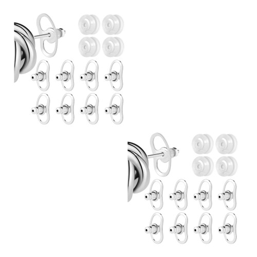 2Sets Copper Silicone Earring Back Pads for Droopy Ears Heavy Support 2