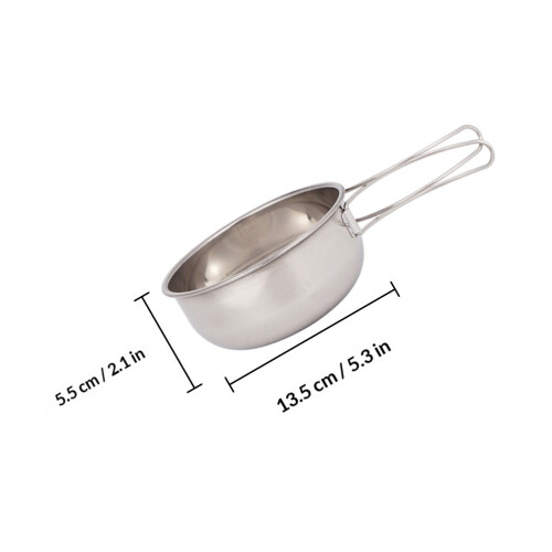1Set Compact Silver Folding Bowls Stainless Steel Durable Outdoor Use 1
